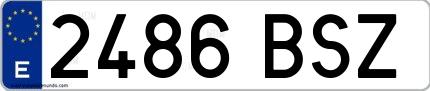 Ejemplo de matrícula española 2486 BSZ