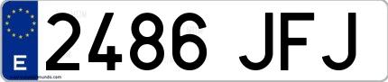 Ejemplo de matrícula española 2486 JFJ