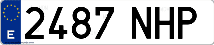 Ejemplo de matrícula de coche ordinaria 2487 NHP