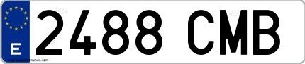 Ejemplo de matrícula española 2488 CMB