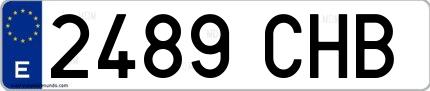 Ejemplo de matrícula española 2489 CHB