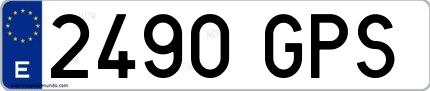 Ejemplo de matrícula española 2490 GPS