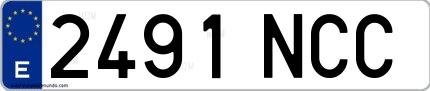 Ejemplo de matrícula española 2491 NCC