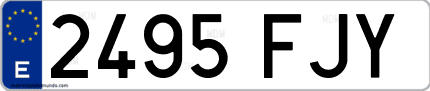 Ejemplo de matrícula de coche ordinaria 2495 FJY