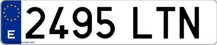 Ejemplo de matrícula española 2495 LTN