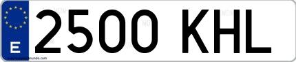 Ejemplo de matrícula española 2500 KHL