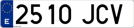 Ejemplo de matrícula de coche ordinaria 2510 JCV