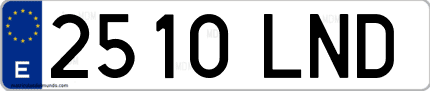 Ejemplo de matrícula de coche ordinaria 2510 LND