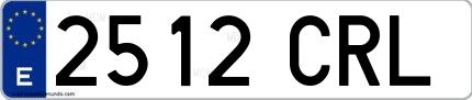 Ejemplo de matrícula española 2512 CRL