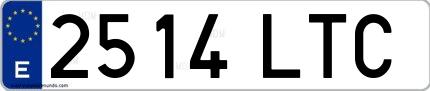 Ejemplo de matrícula española 2514 LTC
