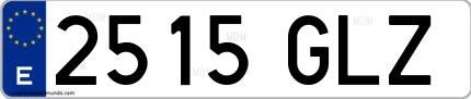 Ejemplo de matrícula española 2515 GLZ