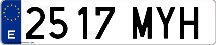 Ejemplo de matrícula de coche ordinaria 2517 MYH