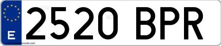 Ejemplo de matrícula española 2520 BPR