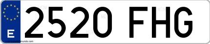Ejemplo de matrícula española 2520 FHG