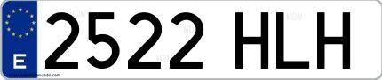 Ejemplo de matrícula española 2522 HLH
