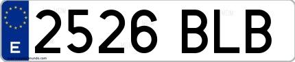 Ejemplo de matrícula española 2526 BLB