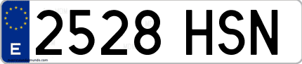 Ejemplo de matrícula de coche ordinaria 2528 HSN