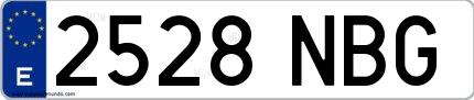 Ejemplo de matrícula española 2528 NBG