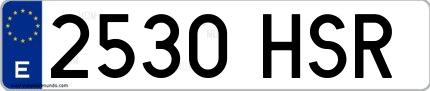 Ejemplo de matrícula española 2530 HSR