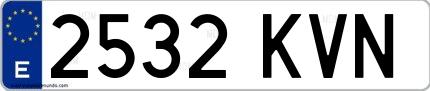 Ejemplo de matrícula española 2532 KVN