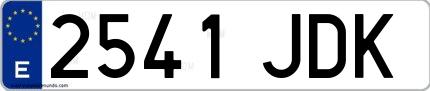 Ejemplo de matrícula española 2541 JDK