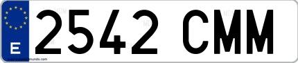 Ejemplo de matrícula española 2542 CMM