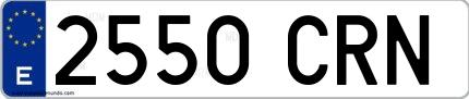 Ejemplo de matrícula española 2550 CRN