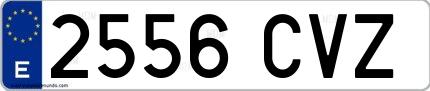 Ejemplo de matrícula española 2556 CVZ