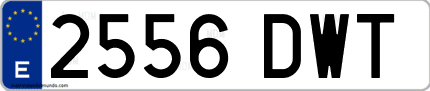 Ejemplo de matrícula de coche ordinaria 2556 DWT