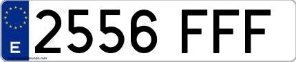Ejemplo de matrícula española 2556 FFF
