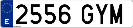Ejemplo de matrícula de coche ordinaria 2556 GYM