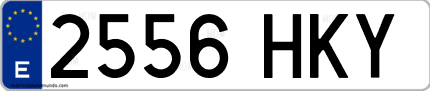 Ejemplo de matrícula de coche ordinaria 2556 HKY