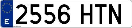 Ejemplo de matrícula española 2556 HTN