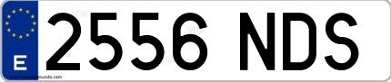 Ejemplo de matrícula española 2556 NDS