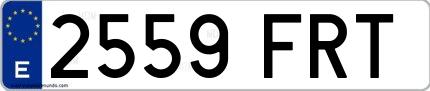 Ejemplo de matrícula de coche ordinaria 2559 FRT