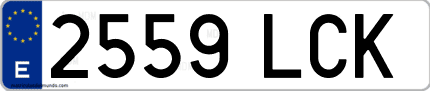 Ejemplo de matrícula de coche ordinaria 2559 LCK