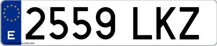 Ejemplo de matrícula española 2559 LKZ