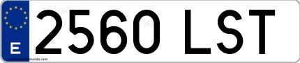 Ejemplo de matrícula española 2560 LST