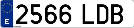 Ejemplo de matrícula de coche ordinaria 2566 LDB