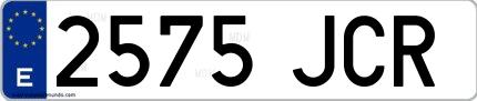 Ejemplo de matrícula española 2575 JCR