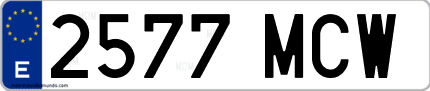 Ejemplo de matrícula de coche ordinaria 2577 MCW