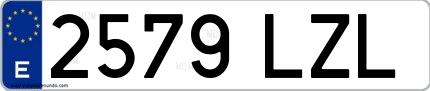 Ejemplo de matrícula española 2579 LZL