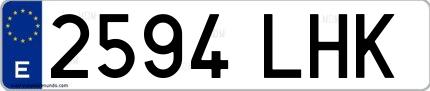 Ejemplo de matrícula española 2594 LHK