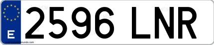 Ejemplo de matrícula española 2596 LNR