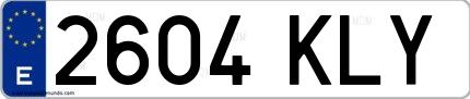Ejemplo de matrícula española 2604 KLY