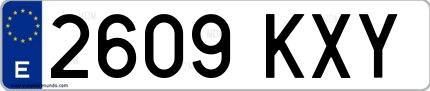 Ejemplo de matrícula española 2609 KXY