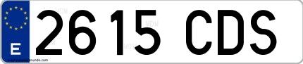 Ejemplo de matrícula española 2615 CDS