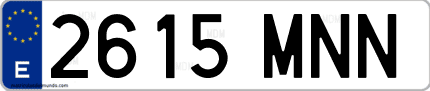 Ejemplo de matrícula de coche ordinaria 2615 MNN