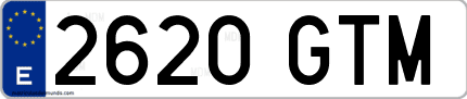 Ejemplo de matrícula de coche ordinaria 2620 GTM