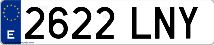 Ejemplo de matrícula de coche ordinaria 2622 LNY